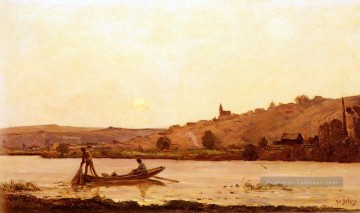 Bord de LOise scènes Hippolyte Camille Delpy Peinture à l'huile
